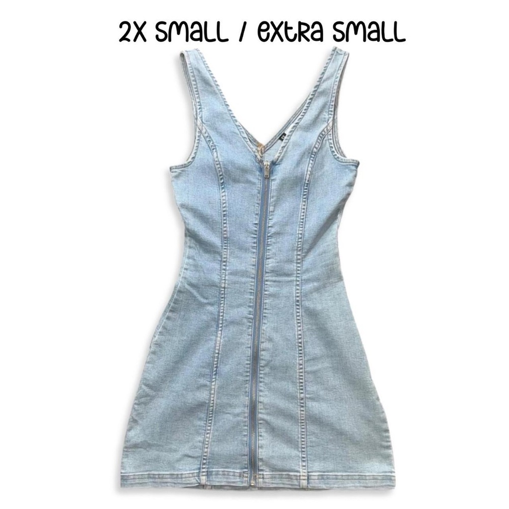 H&M Blue Sheath Mini Dress V-Neck Sleeveless (RARE, Out of Production)